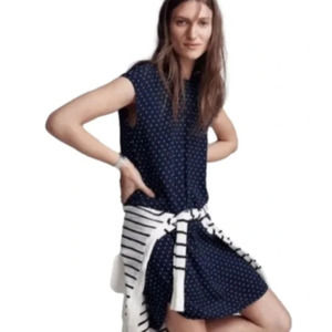 Madewell Navy Polka Dot Shift Dress - Size Large